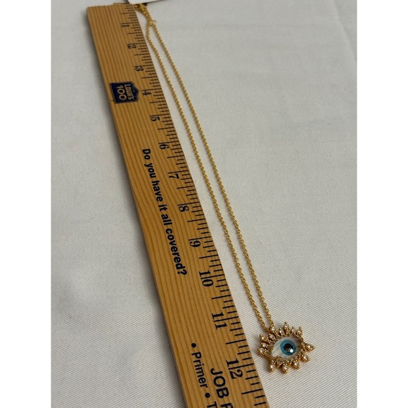 Kurt Geiger evil eye crystal pendant necklace new with tags blue gold tone - Picture 8 of 11